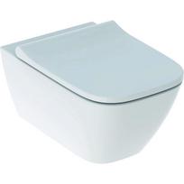 Pakabinamas unitazas GEBERIT Smyle Square Rimless su lėtai nusileidžiančiu dangčiu, 500208011+500688011