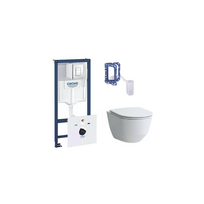 Potinkinis unitazo rėmas GROHE Rapid SL 5 in 1 + pakabinamas unitazas LAUFEN Pro Rimless su SLIM Slowclose dangčiu