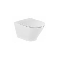 Pakabinamas WC puodas ROCA The Gap Rimless su lėtai nusileidžiančiu dangčiu