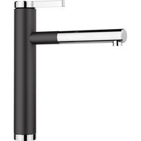 Kitchennis (plautuvės) maišytuvas su ištraukiama žarnele BLANCO Linee-S, juoda / chromuotas