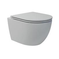 Pakabinamas unitazas EU Round W8 Rimless Compact su Soft close dangčiu