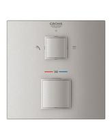 Potinkinis termostatinis dušo maišytuvas GROHE Grohtherm Cube 2 išėjimų, supersteel, 24154DC0