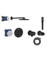 Potinkinis termostatinis dušo komplektas GROHE Grohtherm SmartControl, Rainshover SmartActive 310 - 2 jet, Phantom black