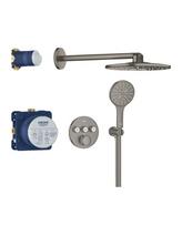 Potinkinis termostatinis dušo komplektas GROHE Grohtherm SmartControl Rainshower SmartActive 310, brushed hard graphite, 34863AL