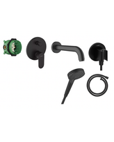 Potinkinio maišytuvo voniai-dušui rinkinys HANSGROHE snapas 204 mm, dušo galvutė Vernis Blend, Matt-black