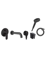 Potinkinio maišytuvo voniai-dušui rinkinys HANSGROHE snapas 204 mm, dušo galvutė Vernis Blend, Matt-black