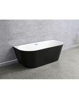 Akrilinė laisvai pastatoma vonia ORO Alicia Matt Black 170 x 80 cm, su juodos-matinės spalvos sifonu ir persipylimu