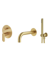 Potinkinio maišytuvo voniai-dušui rinkinys MARINER Uno, snapas 200 mm, Brushed Gold