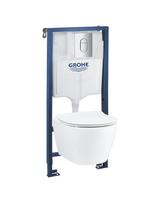 Potinkinio rėmo komplektas GROHE Solido 4 in 1 su GROHE Serel Rimless unitazu ir Softclosing dangčiu