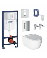 Potinkinio rėmo komplektas GROHE 5 in 1 su ALICE CERAMICA Unica Rimless unitazu ir Softclosing dangčiu