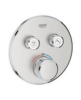Potinkinis termostatinis dušo maišytuvas GROHE Grohtherm SmartControl 2 išėjimų, supersteel, 29119DC0