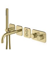 Potinkinis termostatinis maišytuvo voniai-dušui rinkinys MARINER Oasy, snapas 220 mm, auksas