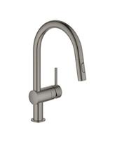Virtuvinis (plautuvės) maišytuvas su ištraukiamu snapu GROHE Minta, brushed hard graphite, 32321AL2