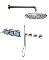 Potinkinė termostatinė dušo sistema PAFFONI Modular, bružintas nikelis