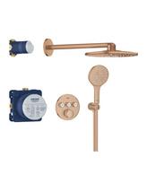 Potinkinis termostatinis dušo komplektas GROHE Grohtherm SmartControl Rainshower SmartActive 310, brushed warm sunset, 34863DL0