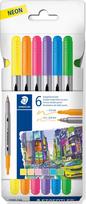 Staedtler - Dual-Tip Markers , 6 Assorted (3200 C6F)