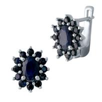 Sidabriniai auskarai su natūraliu safyru 3.079ct (2042204) safyras