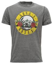 Guns N' Roses Marškinėliai Klasikinis Logotipas Degintas Pilkas Naujas Oficialus Mažas S