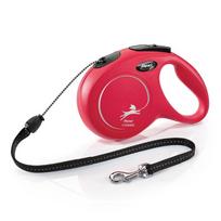 Flexi Classic Cord automatinis pavadėlis šunims, Raudona,  S (5 m)