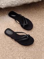 Soft leather version~ niche weaving high-end flip-flops light luxury flat + flip-flops casual beach cool slippers female tide 35