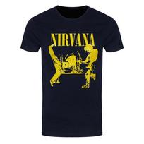 Nirvana T-Shirt Stage Band Official Navy New M