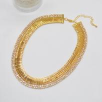 Perdėtai Plati Versija Auksinis Dirželis Deimantinė Grandinėlė Karoliai Nišinis Temperamentas Choker Clavicle Chain auksas