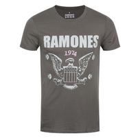 Ramones Marškinėliai 1974 Erelis Grupė Oficialus Pilkas Naujas S