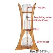 600ml 8 Cups Cold Drip Ice Syphon Coffee Pot Maker Glass Dutch Brew Machine Filter Paper Home Kitchen Coffee Tool Wood Frame white