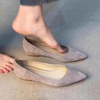 Sheepskin version~ Minimalist Korean internal increase 2CM pointed shallow mouth single shoes 2025 summer new temperament versatile flat shoes 35 pilka spalva