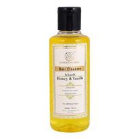 Natūralus šampūnas su medumi ir vanile: kietiems ir sausiems plaukams (210 ml), Medaus ir vanilės žolelių plaukų valiklis, Khadi Natural 15.46875