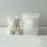 Rose Bear Aromatherapy Candle Silicone Mold DIY Valentine's Day Rose Flower Bear Handmade Soap Mold Bear Diffuser Stone Companion Gift Silicone Mold