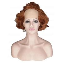 Garbanoti pliki perukai senoliams, imbiero rudi, Pennywise, Helovino Cosplay perukai, purūs kostiuminiai, anime perukai, vyriški 1pc beige