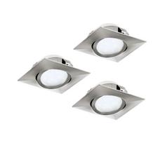 Eglo 78758 - KOMPLEKTAS 3x LED įleidžiamas lubinis šviestuvas PINEDA LED/6W/230V