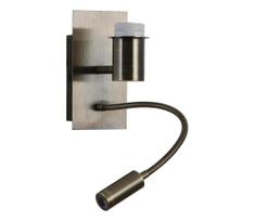 Brilagi - LED lankstus sieninis šviestuvas NUBILA 1xE27/25W/230V + LED/3W žalvaris