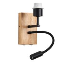 Brilagi - LED Lankstus sieninis šviestuvas NUBILA WOOD 1xE27/25W/230V + LED/3W ąžuolas/juoda