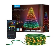 Govee - LED RGBICW Lauko Kelėdinė girlianda 2700-6500K 20m Wi-Fi Matter IP66
