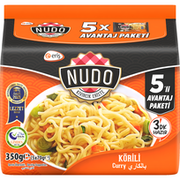 Greitai paruošiami makaronai kario skonio NUDO (maišelis) , 5*70g