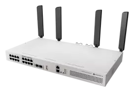 MikroTik Cloud Router Switch 418-8P-8G-2S+5axQ2axQ-RM with RouterOS L5 rackmount case | MikroTik