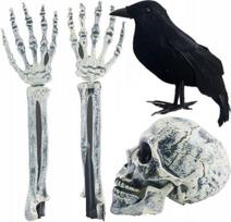Dirbtinė kaukolė Raven Haven Hands Sticking Out of the Earth Garden Decoration for Halloween