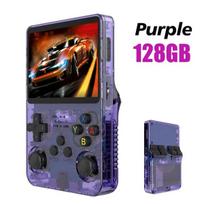 Žaidimų konsolė R36S vaizdo žaidimų konsolė Linux 3,5 colio IPS ekranas nešiojama - Violetinė 128G