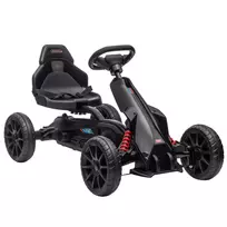 Pedalinis kartingas, reguliuojama sėdyne, priekine ir atbuline pavara, vaikams nuo 3 iki 8 metų, Juoda