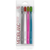 MEDIBLANC 5490 Ultra Soft dantų šepetėliai itin minkštas Grey, White, Pink, Blue 4 vnt.