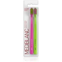 MEDIBLANC 5490 Ultra Soft dantų šepetėliai itin minkštas Pink, Green 2 vnt.