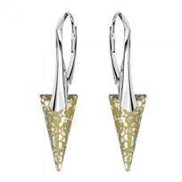Sidabriniai auskarai moterims DiamondSky „Spike II (Gold Patina)“ su Swarovski kristalais