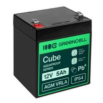 Greencell AGM VRLA 12 V 5 Ah nereikalaujanti priežiūros baterija kasos aparatams, žaislams, fotoaparatams (91 x 70 x 102 mm)