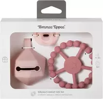 TOMMEE TIPPEE silikoninis čiulptukas su čiulptuko dėklu ir kramtuku, pink, 433609
