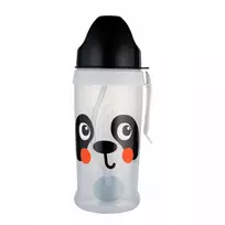 CANPOL BABIES neišsipilanti sportinė gertuvė su šiaudeliu BabiesBoo panda, 270 ml, 56/510_whi