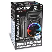 BONTEMPI belaidis garsiakalbis su mikrofonu ir RGB šviesomis, 49 1000