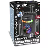 BONTEMPI belaidis garsiakalbis su 2 mikrofonais ir RGB šviesomis, 49 1070