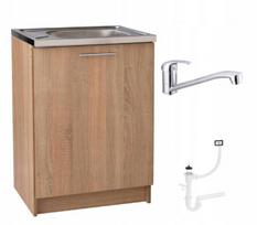 Virtuvės spintelė Sonoma kriauklė maišytuvas 60 cm plonas